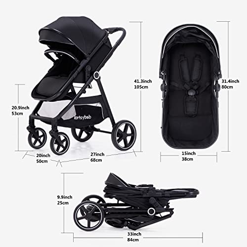 Lortsybab 2-In-1 Baby Stroller With Bassinet Mode thumb #6
