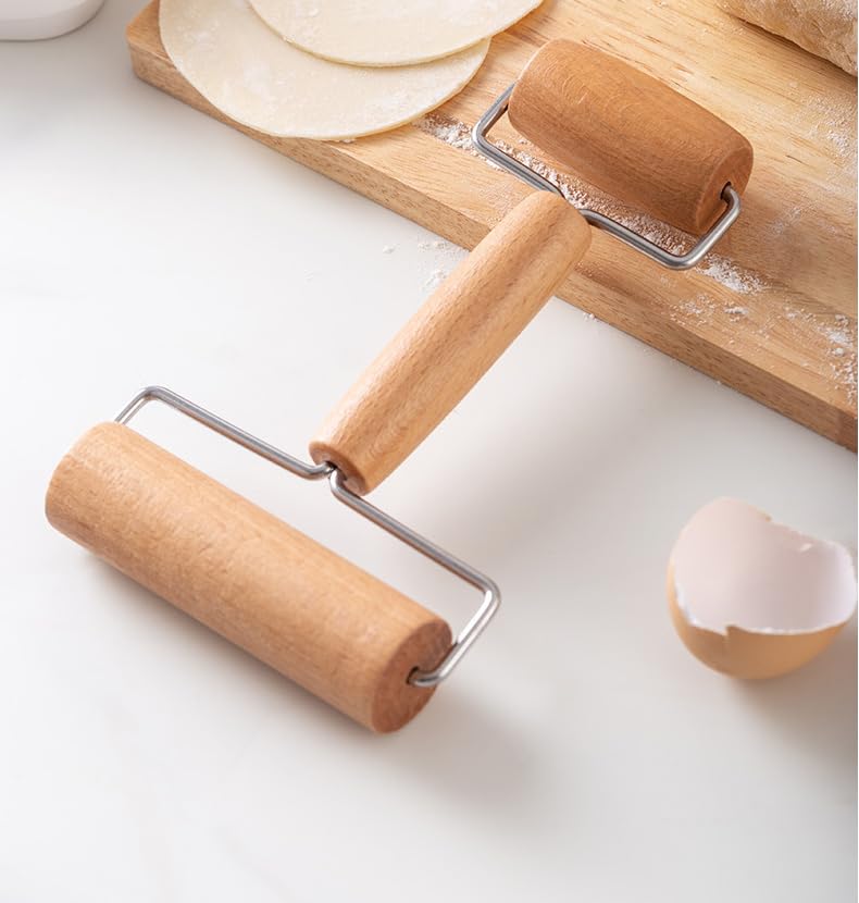 Pastelería Pizza Roller Madera Natural Rolling Pins Para