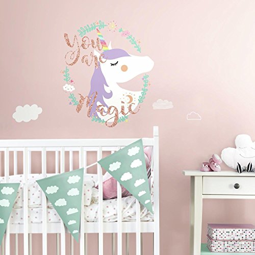 RoomMates RMK3627GM Unicorn Magic Peel and Stick Giant Wall Decals
