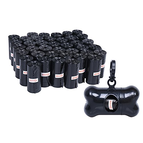 QQDOG Sac à Déjection pour Chien Biodégradable avec Distributeur Sacs écologiques de Déjection pour Chien Ramasse de Crotte Lot de 600 Sacs (Noir)