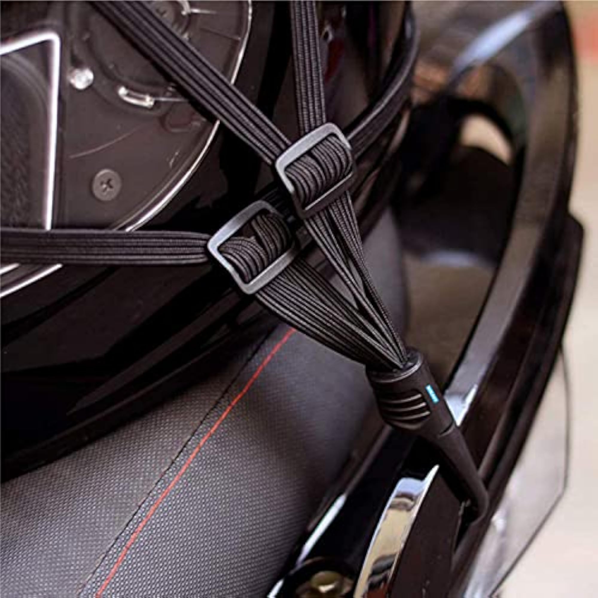 Universal Fix Helmet Rope Motorcycle Luggage Straps, Elastic Net (2)