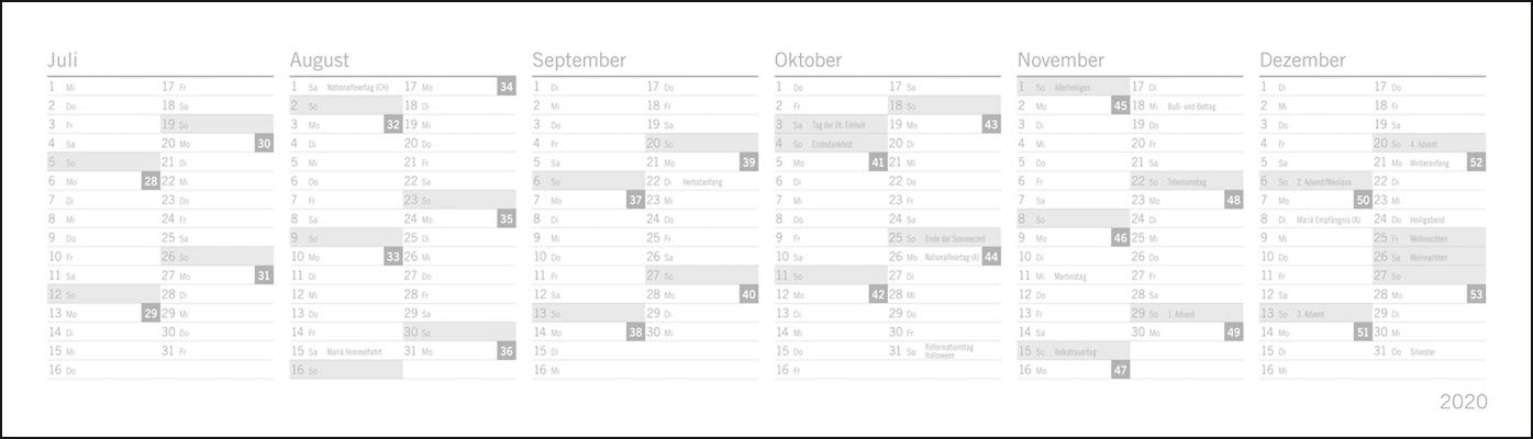 times&more Kaktus grün Wochenquerplaner. Tischkalender 2020. Wochenkalendarium. Spiralbindung. Format 32,5 x 9,3 cm: Termine