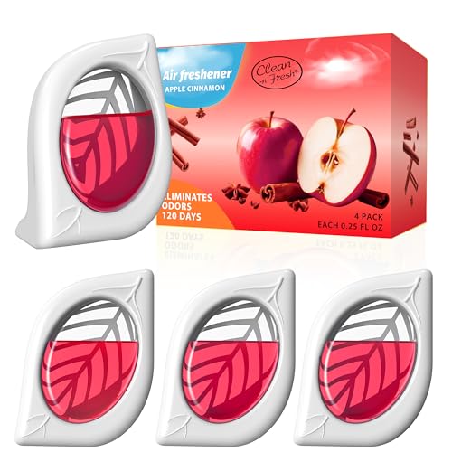 Air Freshener for Home 4 Pack Apple Cinnamon Odor Eliminator for Small Area Closets Bathroom Pets Strong Odor Up to 120 Days