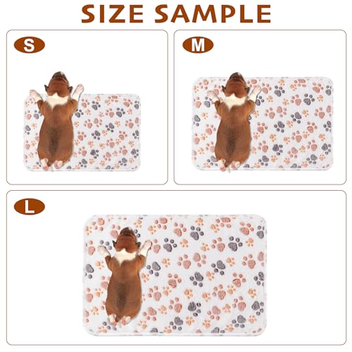 Image of 1 Pack 3 Blankets Fluffy Premium Fleece Soft Pet Blanket Flannel Throw for Cat Dog Puppy (Small 23x16'', Paw-White /Pink /Brown)