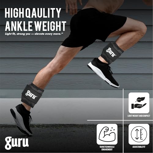 Image of GURU Ankle Weights Pack of 2 Pieces, Wrist Strap For Gym Ankle Weight Cuff For Men & Women For Training, Workout
