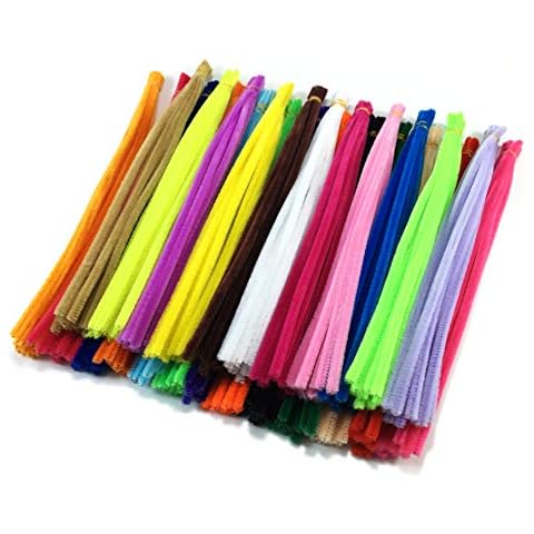 HoneyToys 240pcs 24 Colors Creative Pipe Cleaners Chenille Stem 12 Inches x 6 mm,Pipe Cleaners for Arts and Crafts Cover