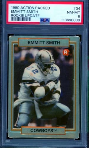Emmitt Smith Rookie Card 1990 Action Packed Rookie Update 34 BGS BCCG 8