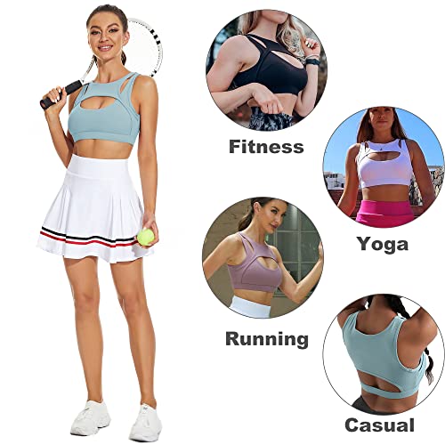 Image of Betaven Push up Sports Bra for Women Sexy Hollow Crop Tops with Removable Cups Workout Fitness Yoga Bra Medium Support