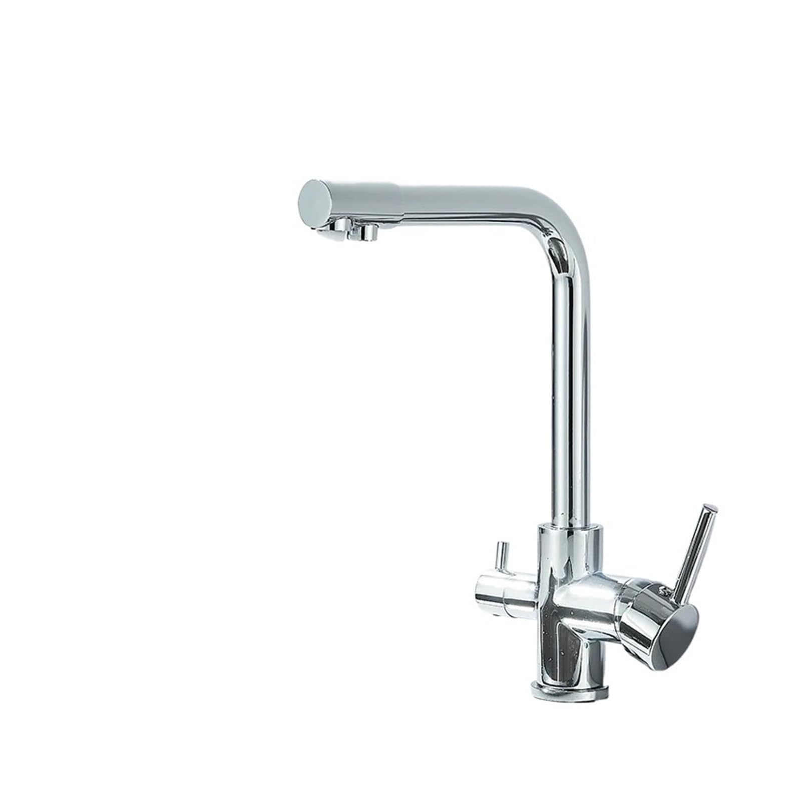 Kitchen Faucet Dual Swivel Spout Drinking Water Filter Brass Purifier Vessel Sink Mixer Tap Hot and Cold Water Torneira(Antique Brass)