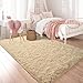Keeko Fluffy Area Rugs for Living Room Bedroom, Soft Plush Bedside Rug Modern Indoor Large Rug Shag Fuzzy Nursery Carpet Non Slip Rugs for Kids Girls Baby Teen Dorm Room Home Decor Beige, 5.3x7.5