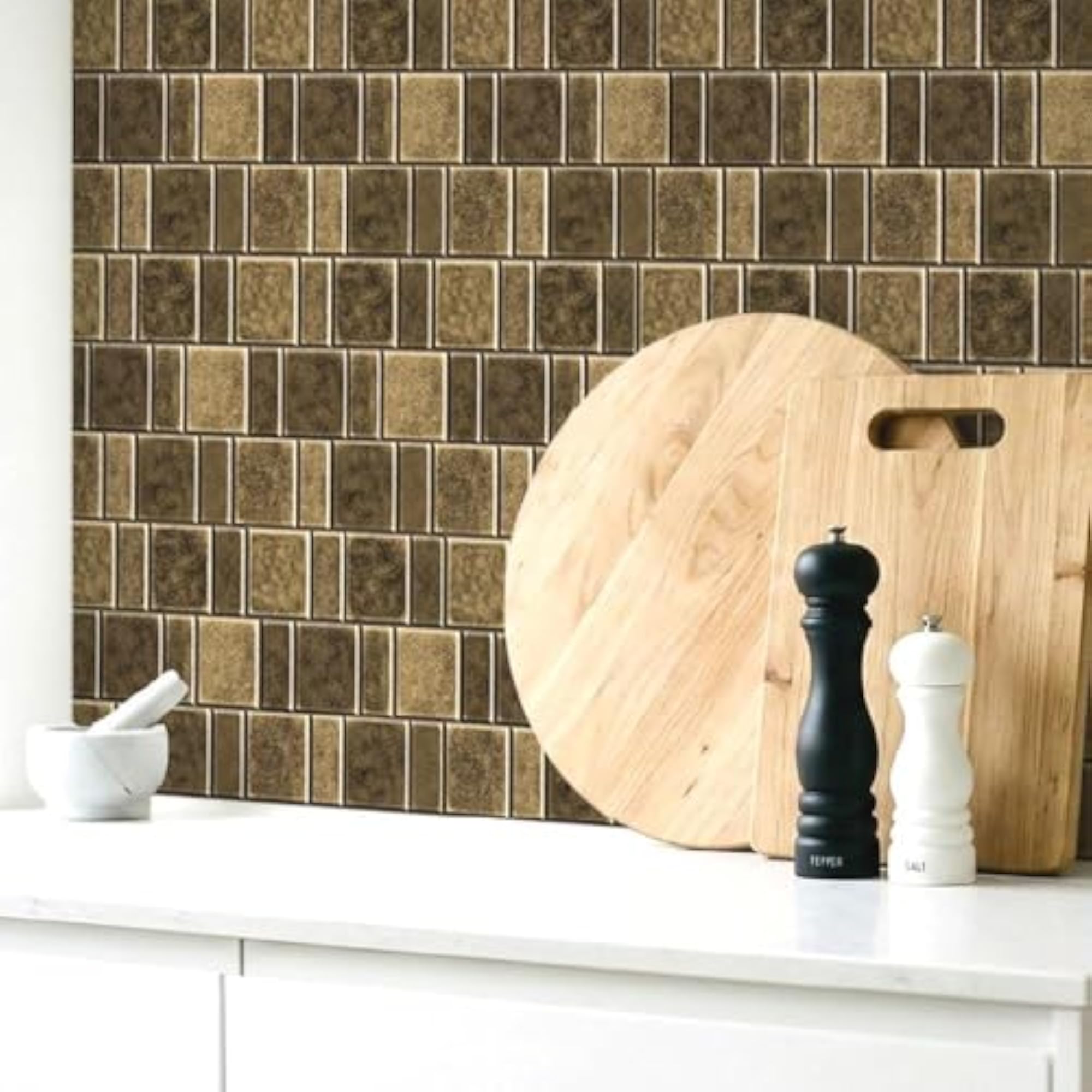 3D Brick Pattern Peel & Stick Tiles, Easy DIY Adhesive Backsplash