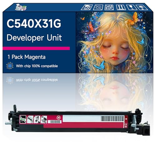 C540X31G Developer Unit Compatible with Lexmark C544N C546DTN X543DN X544DN Printers (1 Pack Magenta)