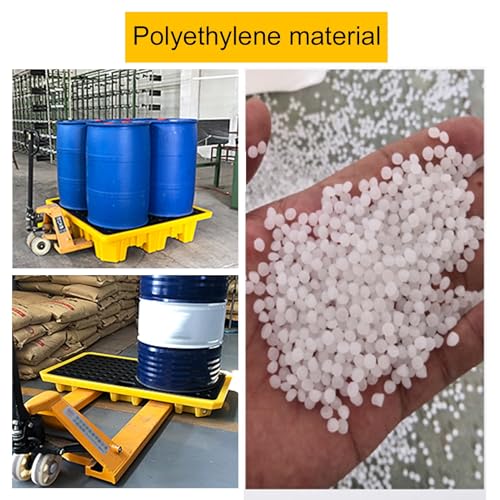 Genérico Palet Industrial para contención de derrames con Salida de Drenaje - Solución de Almacenamiento de bidones a Prueba de Fugas para almacenes y fábricas - Amarillo Duradero, 4 Unidades, 130x68