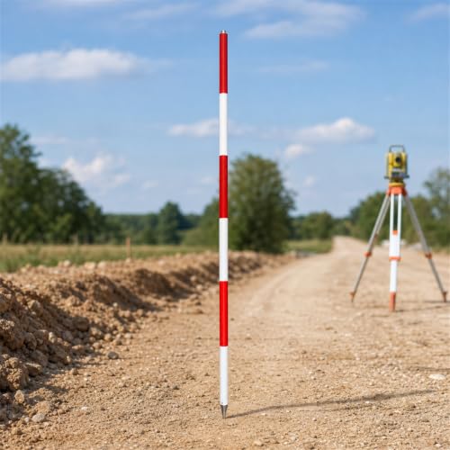Poste topográfico de aluminio desmontable que evita errores de alineación 2
