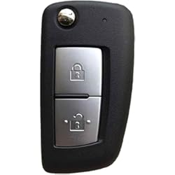 Funda Llave Nissan Qashqai AUTOZOCO Carcasa Mando Llave de Coche 2 Botones Compatible con Nissan en los Modelos Qashqai - X-Trail - Juke - Micra - Murano - con ZOCALO de Pila