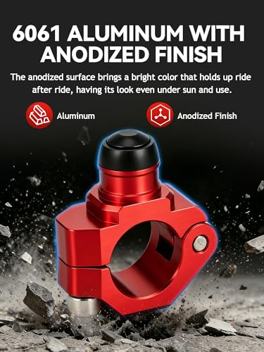 Image of JFG RACING Dirt Bike Engine Stop Start Kill Switch Button CNC with Clampable Mounting Backplate Universal for XR CRF 50 70 100 110 150 250 Dirt Pit Bike MX Motocross Supermoto Racing ATV Quad - Red