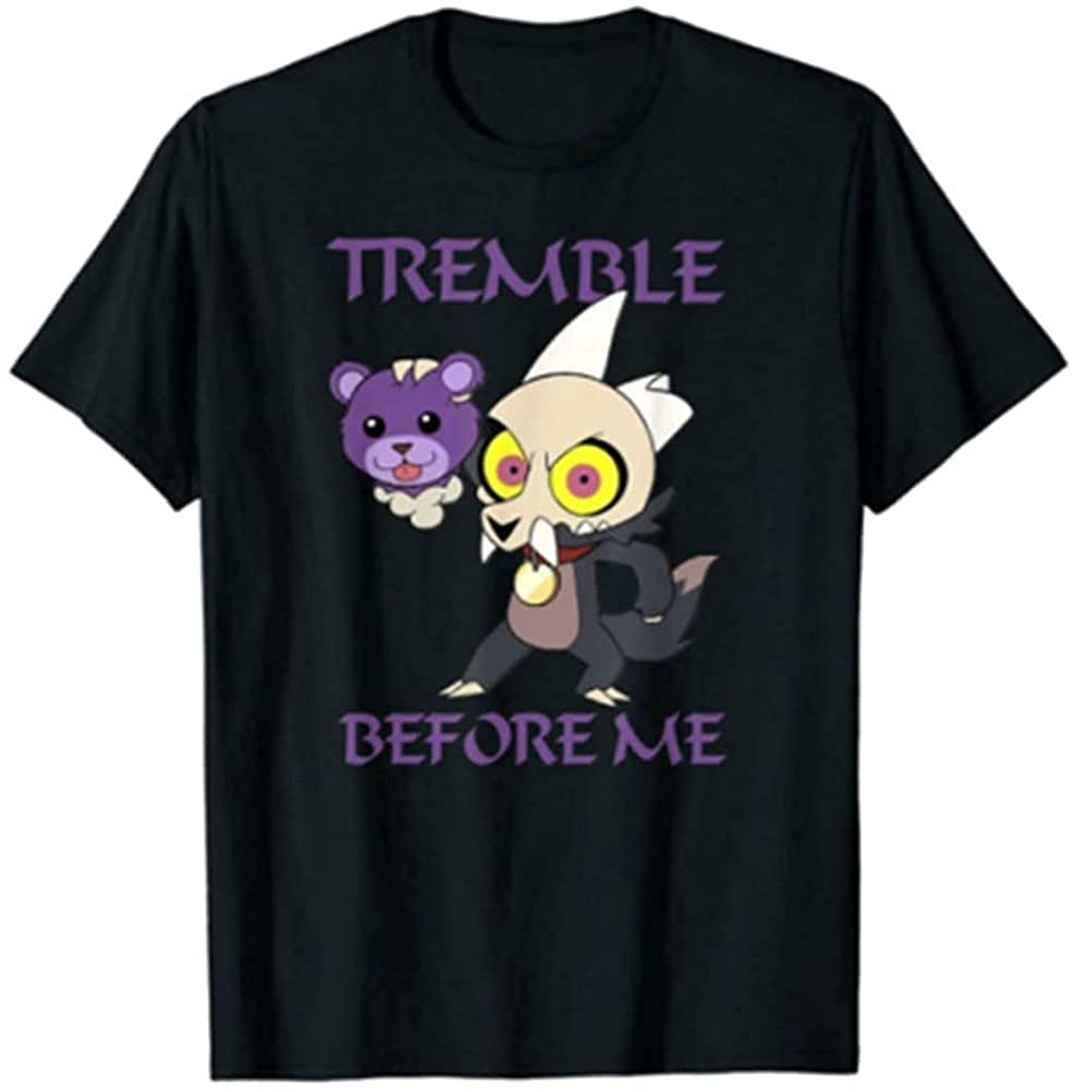 WANGLU Tremble Before Me The Owl House King Funny Cartoon Friends Black T-Shirt