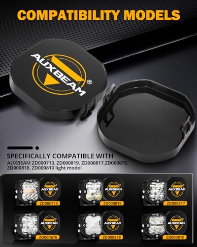 Image of Auxbeam 3 inch LED Pod Light Covers, XP-Ultra Series PC Lens Offroad Protective Covers for Specific Light Model (No Compatible Color Play Series)