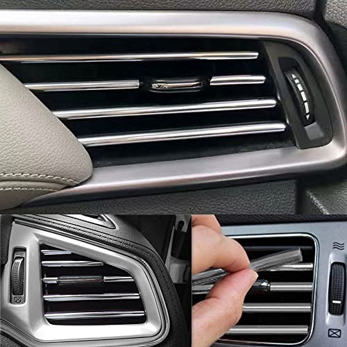 Lufapeach 20 Pcs Car Air Conditioner Decoration Strip for Vent Outlet Car Air Vent Outlet Trim Decoration Universal Waterproof Bendable Car Air Vent Trim Strip Car Interior Accessories (White)