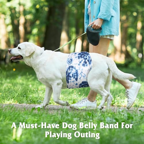Image of 5 Pack Dog Diapers Male Reusable, Belly Bands for Male Dogs, High Absorbing Dog Pee Wraps for Doggie in Incontinence and Training Tiedye XXL