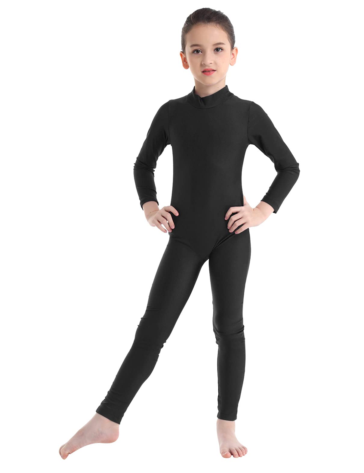 TiaoBug Bodies Jumpsuit Mono para Danza Gimnasia Rítmica Leotardo Body Básico Clásico Manga Larga para Ballet Deporte Niñas Niños