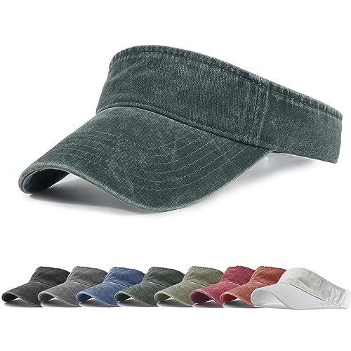 Image of HH HOFNEN Sports Sun Visor Hats Cotton Twill Ball Adjustable Sun Caps for Men Women