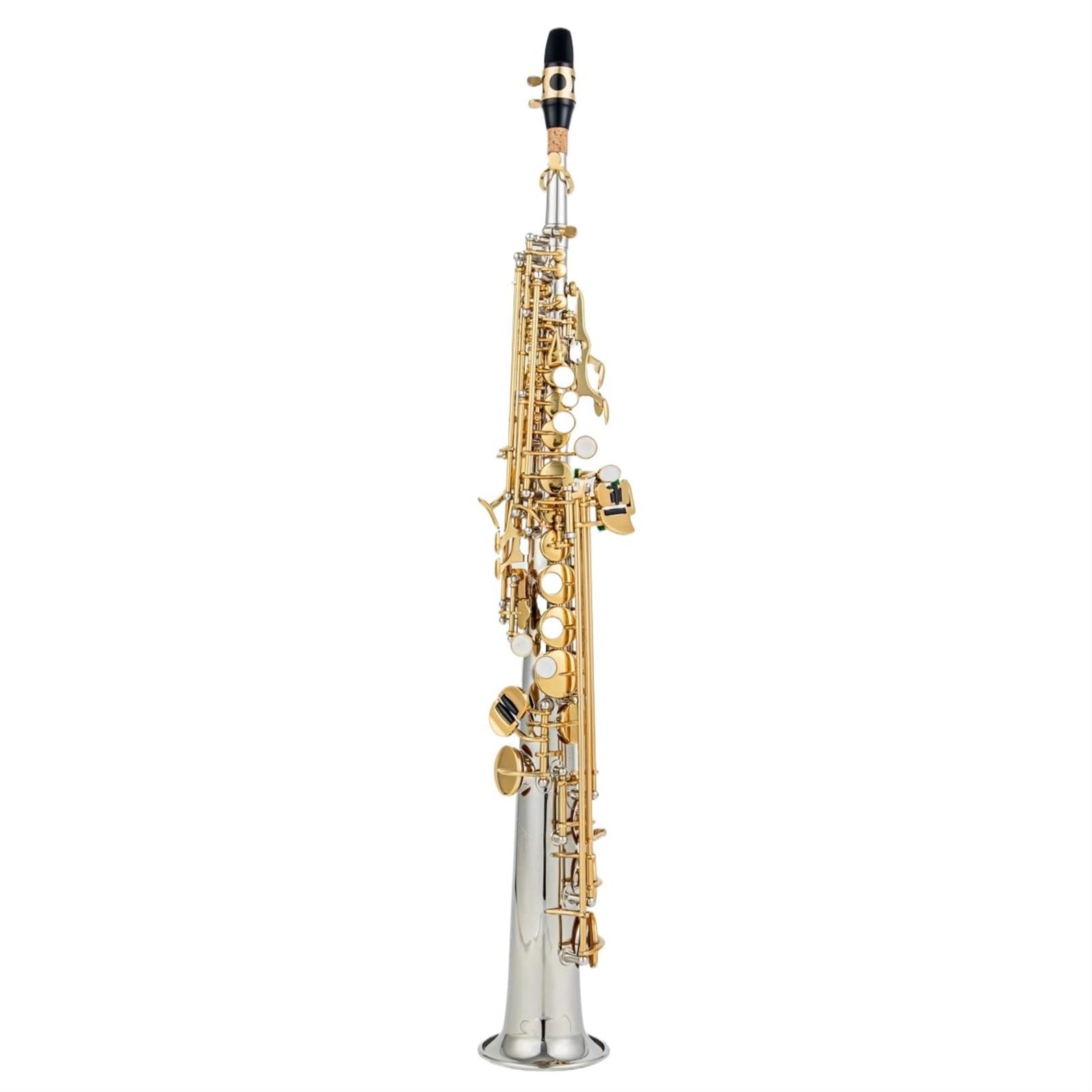 Sassofono Sassofono Contralto Argentato Chiave Oro Con Custodia Sax Contralto Legatura Ance Collo(Silver)