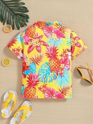 Image of URBAN OX Boys' Short Sleeve Casual Vacation Shirt | Fancy Summer Shirts for Boys | Regular Fit Summer Vacation Beach Shirt for Kids | Age 3-14 Years