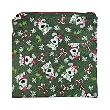 Christmas Reusable Sandwich-size Food Pouch (Green White, Christmas Dogs)