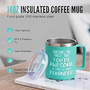 NOWWISH Gifts for Her, Sometimes You Forget You're Awesome Coffee Mug, Inspirational Gifts, Thank You Appreciation Gifts for Coworker, Teacher, Mom, Wife, Sister - Green NOWWISH Gifts for Her Sometimes You Forget Youre Awesome Coffee Mug Inspirational Gifts Thank You Appreciation Gifts for Coworker Teacher Mom Wife Sister Green