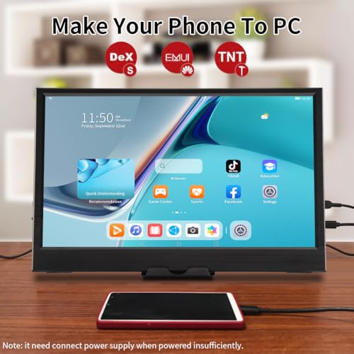 Image of 11.6 Inch Portable Monitor, 1366x768 HD IPS Small HDMI Display, Dual USB-C, Low Power External Screen for Laptop PC Mac Switch Rasp Pi Xbox, Lightweight Second Monitor with Stand