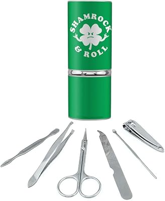 Shamrock and Roll Irish Rock Funny Humor Stainless Steel Manicure Pedicure Grooming Beauty Care Travel Kit