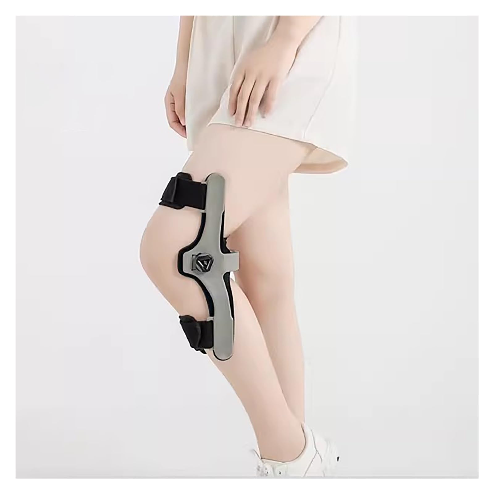 Genérico Rodillera for hiperextensión de Rodilla, órtesis de Rodilla Fija Ajustable, con Correa Fija y Forro Suave antidesgaste, for hiperextensión de Rodilla(Left,M)