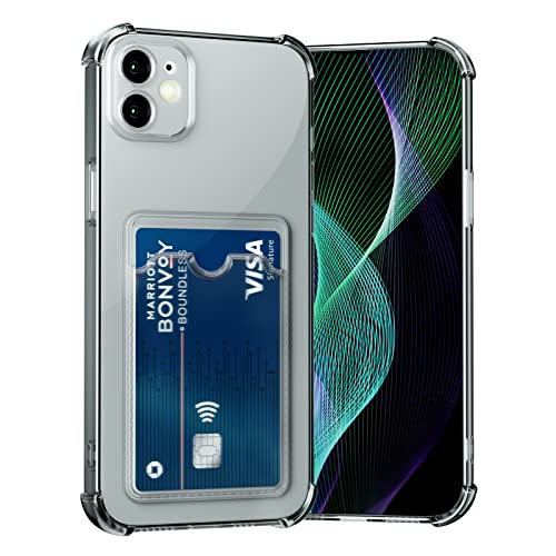 Image of AKABEILA Case for iPhone 12 Mini Clear Cute Phone Case Soft TPU Wallet Case Slim Bag Cover Shockproof with Card Slot Holder