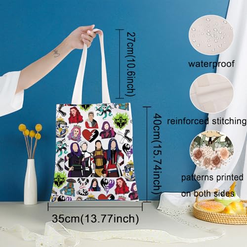 Bolso tipo tote KEYCHIN Mal & Evie, regalo para fans de Jay & Carlos & Jane, inspirado en Audrey & Ben, merchandising de película de villanos miniatura 4