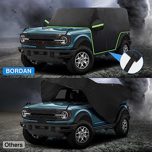 Image of Cab Car Cover for Ford Bronco 4 Door, Waterproof 420D Oxford Car Cover All Weather Snow Sun Rain Covers Top Full Door Cab Covers Fit for Ford Bronco 2021 2022 2023 2024 2025