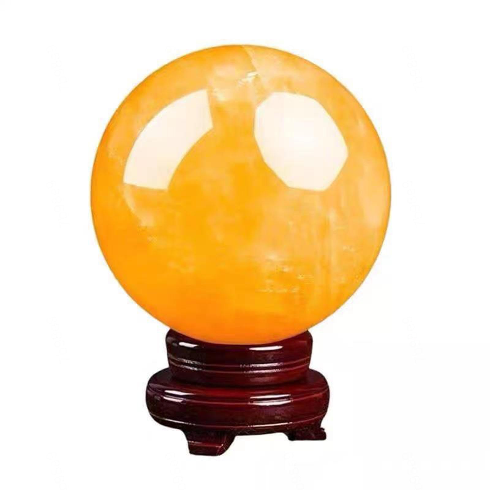 RVBLRDSE Yellow Crystal Sphere Ball Gemstone with Stand Tabletop Sculpture Ornaments Implication Wealth and Success,150mm Gemstone Stone