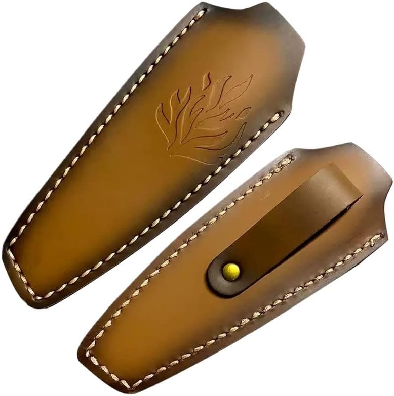 1PC Leather Knife Sheath for Belt Loop, Protective Case with Snap Closure Fits for Outdoor Camping, Hiking, Farm
