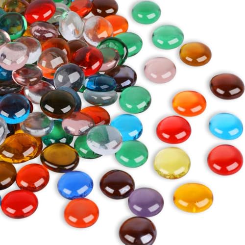 200Stück Muggelsteine Glasnuggets Muggelsteine Bunt Kinder Glassteine Glassteine Bunt Glasnuggets Bunt Dekosteine, Muggelsteine Bunt ca. 15-20mm Buntmix Mosaiksteine zum Basteln Deko, Spielsteine 880g