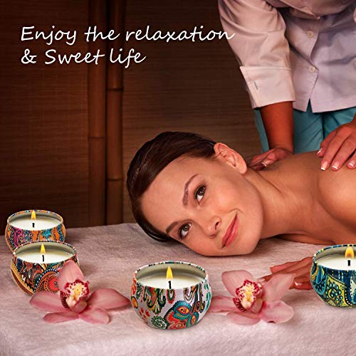 Jheng Set Of 16 Small Scented Candles Soy Wax Aromatherapy Candles 2.5 Oz Portable Tin Candles With Lid, Relaxation Gifts Basket For Mother, Women, Friends And Coworkers #TOP4