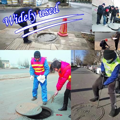 Gancho extractor de tapas de alcantarilla de alta resistencia con mango azul 4