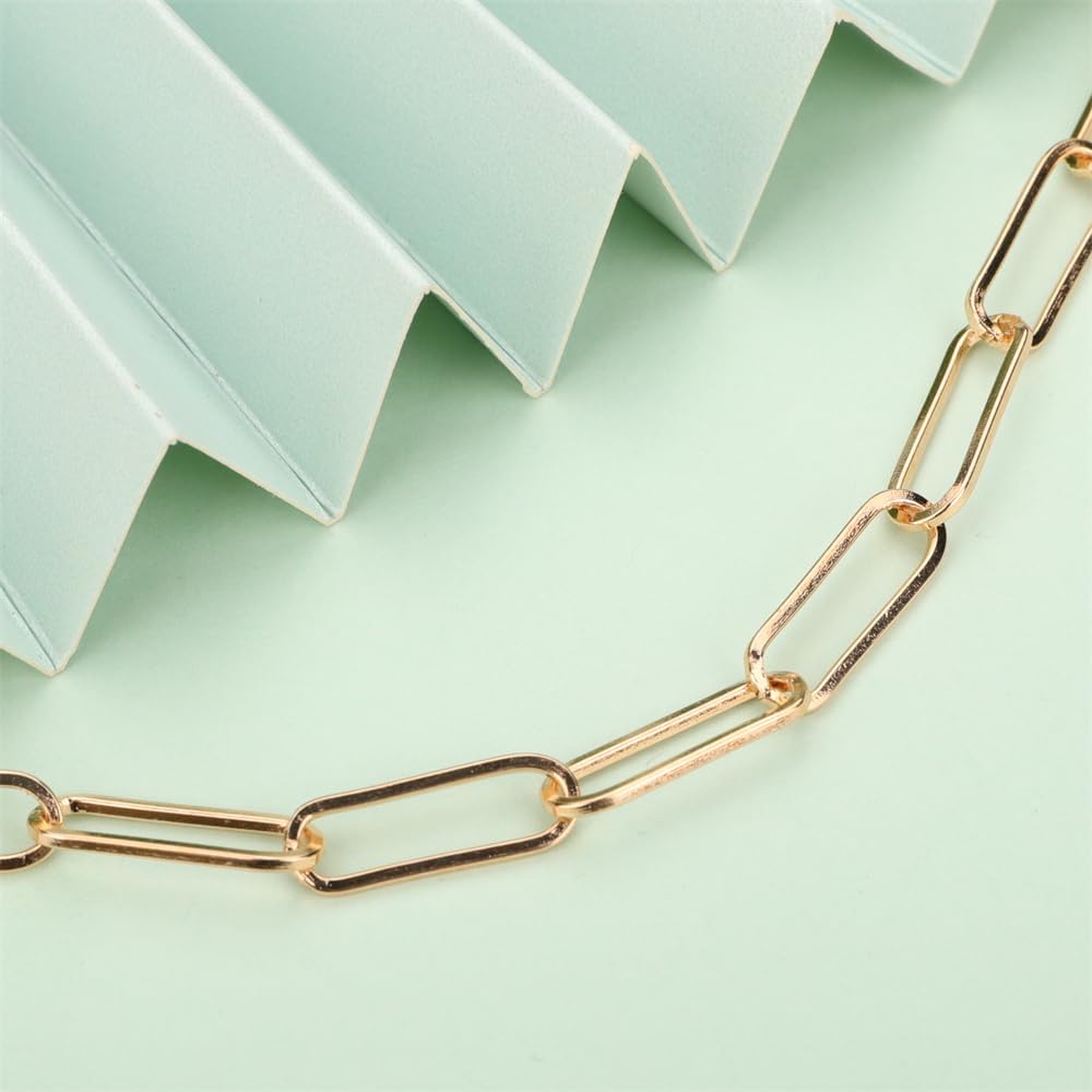 Aimimier Bohemian Long Paperclip Wrap Choker Necklace Dainty Lariat & Y Pendant Link Chain Necklace for Women - Image 5