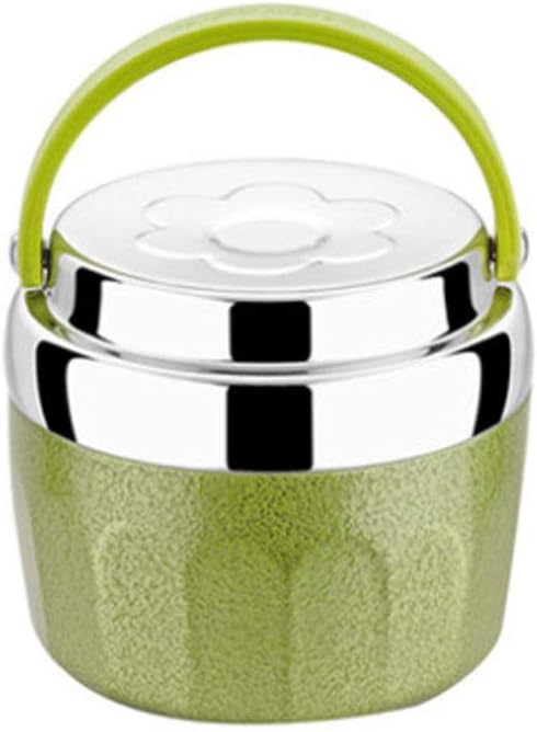 Green Insulated Lunch Box, Creative Design Safety Material Stainless Steel Portable