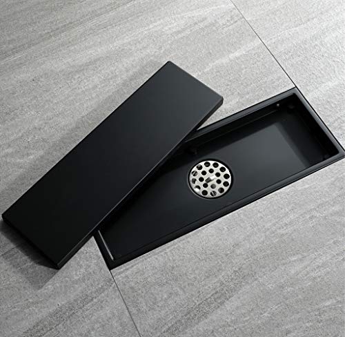 33x11cm Stainless Steel Floor Drain for Home, Bathroom Shower Tile Insert Floor Waste Grate Anti-clogging, Shower Drain with Removable Cover