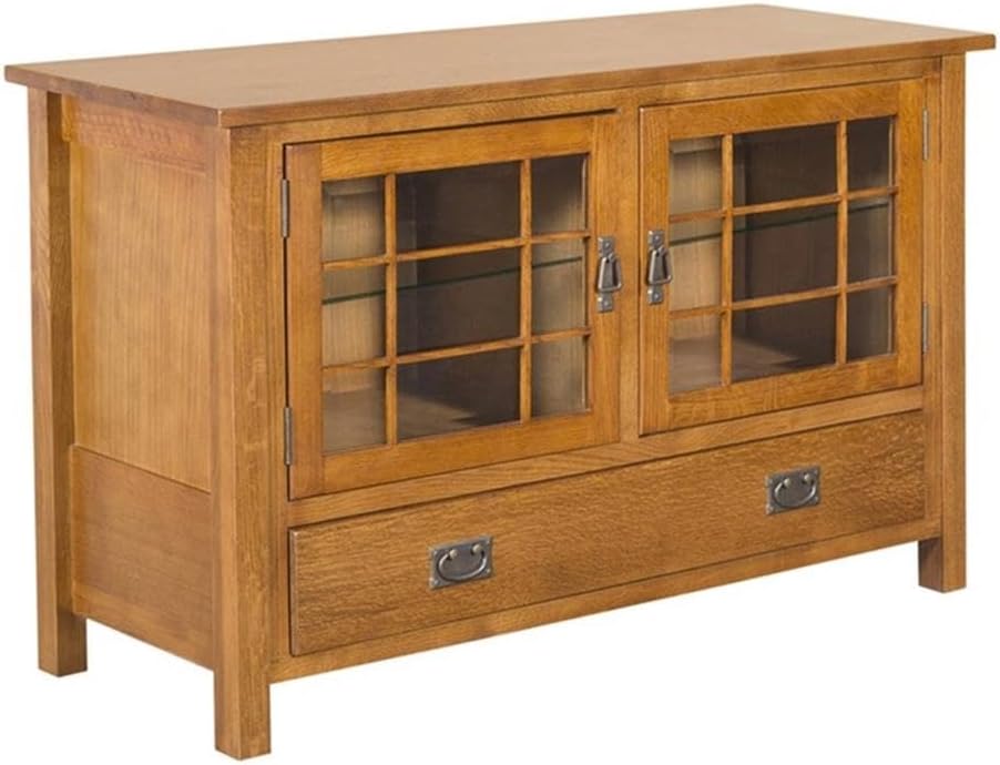 Crafters and Weavers Arts and Crafts Wood TV Stand for TVs up to 72" in Cherry