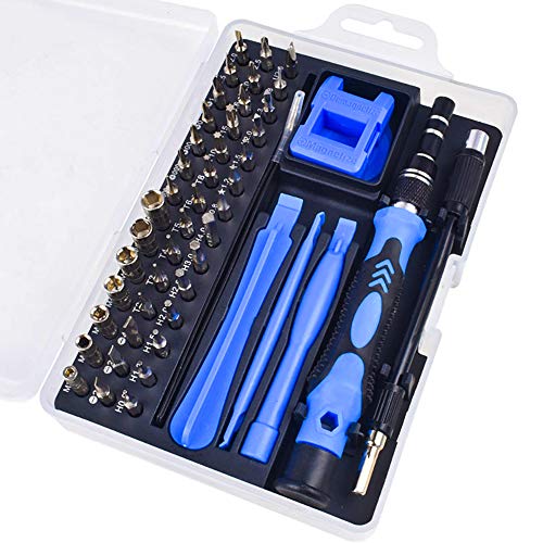 Mengshen Screwdriver Set,52 In 1 Precision Chrome Vanadium Steel Screwdriver Set with 42 Bits Multifunctional Magnetic Disassembly Repair Tool Kit For Watch,Glasses,Phone,Computer,MS-UA06 Blue