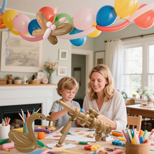 Image of Coffee Brown Long Balloons Premium 260 Twisting Animals Magic Balloons for Birthday Kids Wedding Party Supply 100pcs