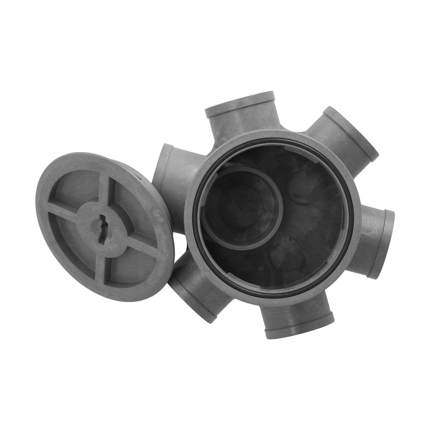 Flacone Sifonico PVC Tubi Ø 110 mm. Uscite Ø 50 e 40 mm. Altezza 90 mm.