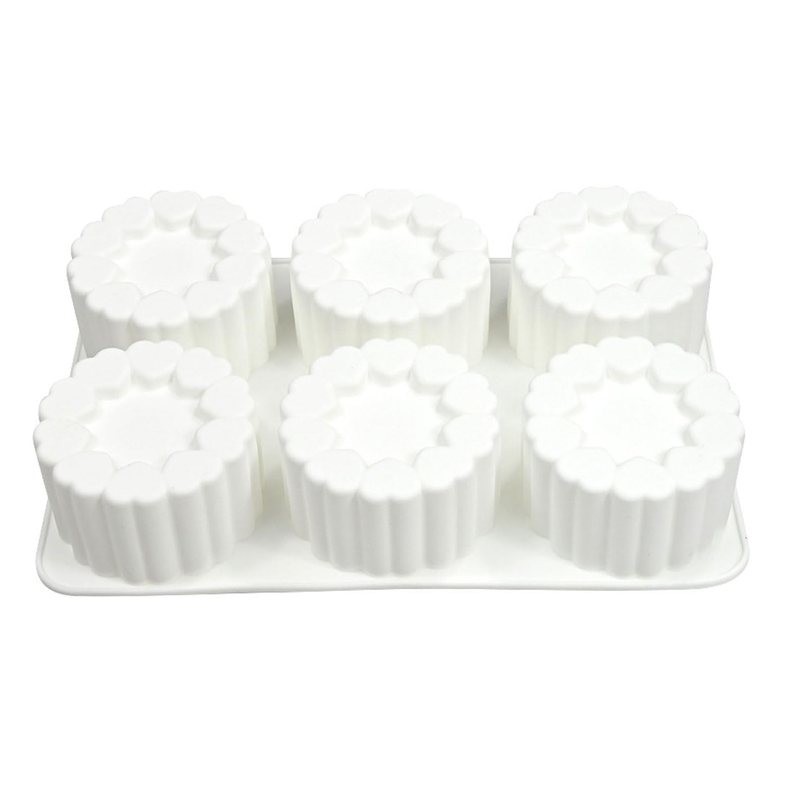 LUCKGONI Heart Cylinder Silicone Mold Baking Tool Mousses Cake Decorating Mold for Making Chocolate, Candy, Candle, Soap