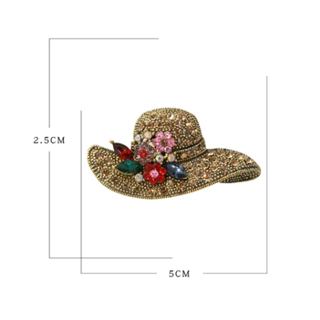Brosche Vintage-Diamant-Hut-Brosche, Kristall-Strass-Brosche, geeignet für Schmuck, Kleid, Schal, Schal